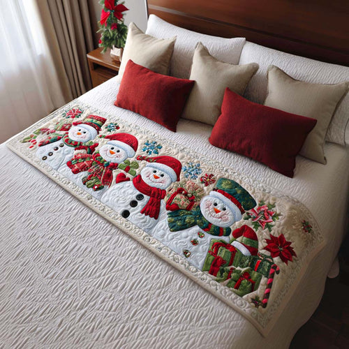 Snowman Smiles Quilted Bed Runner NCU0NT9795