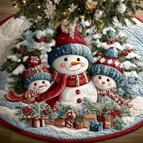 Snowman Smiles Quilted Tree Skirt NCU0XD1978