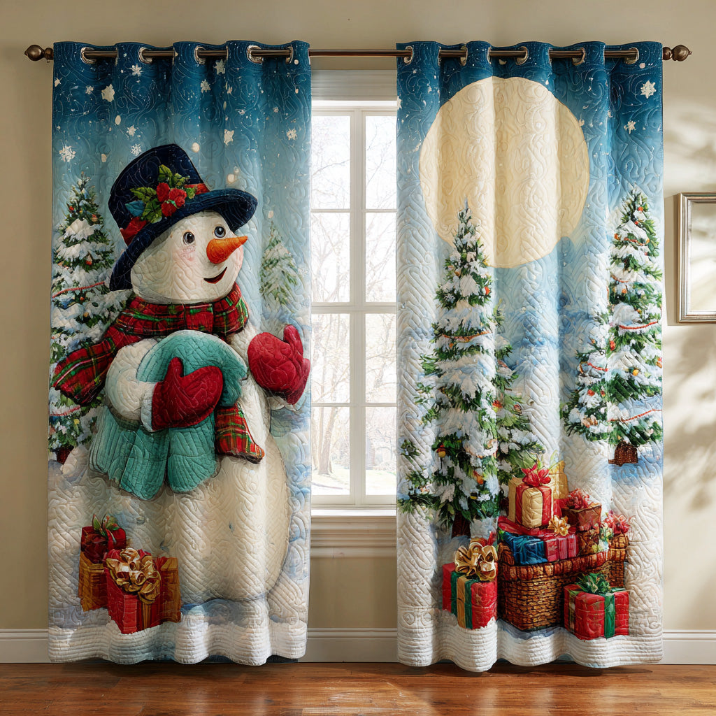 Snowman Snow Globe Dream Quilted Curtains NCU0TD1490