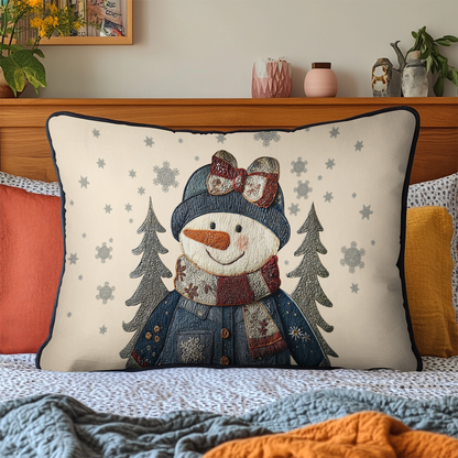 Snowman Spirit Quilted Bedding Pillow Case NCU0DK10341