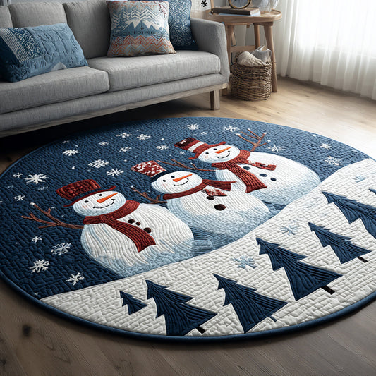 Snowman Trio Quilted Round Mat NCU0HH284