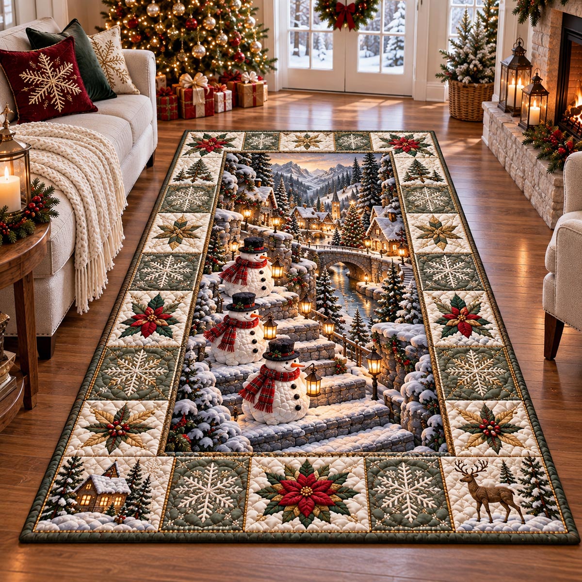Snowman Village Journey Area Rug NCU0DV10268