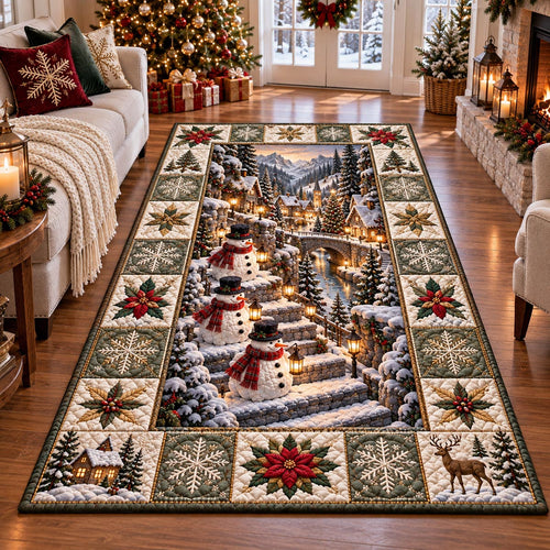 Snowman Village Journey Area Rug NCU0DV10268