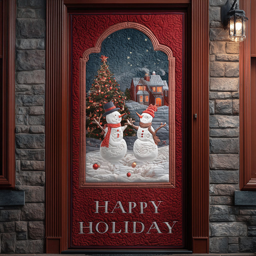 Snowman Village Night Quilted Door Cover NCU0PT10543