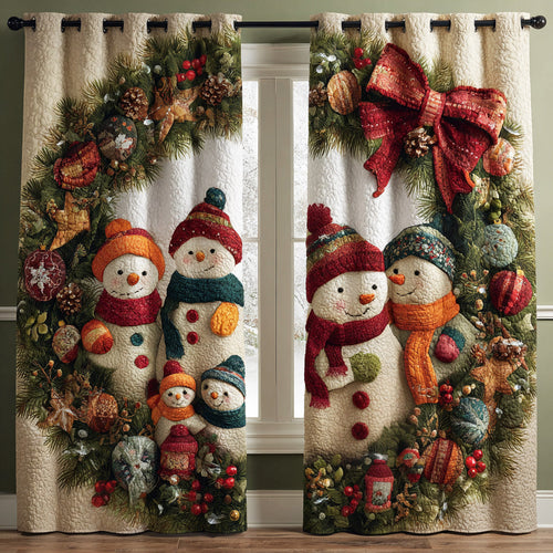 Snowman Winter Cheer Quilted Curtains NCU0TD1482