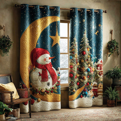 Snowman Winter Parade Quilted Curtains NCU0TD1488