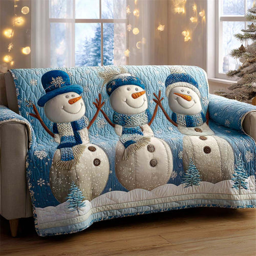 Snowman Winter Whispers Quilted Sofa Cover NCU0XD1668