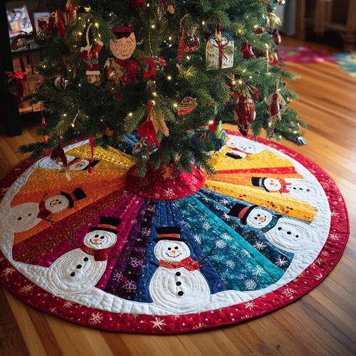 Snowman Wishes Christmas Quilted Tree Skirt NCU0DK11280