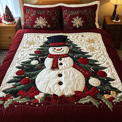 Snowman Wonder 3-Piece Quilted Bedding Set NCU0DK11023