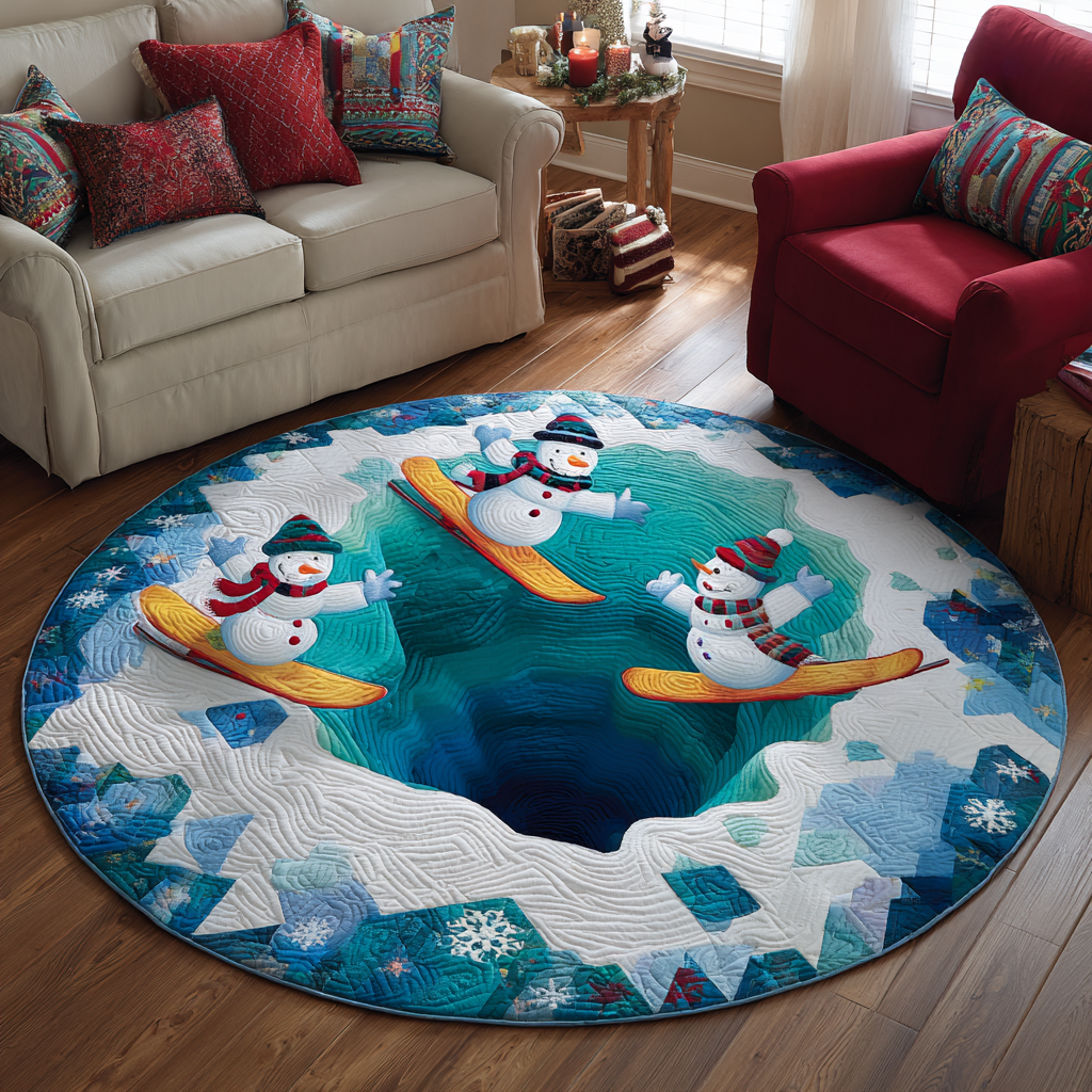 Snowman Wonder Quilted Round Mat NCU0DK11137