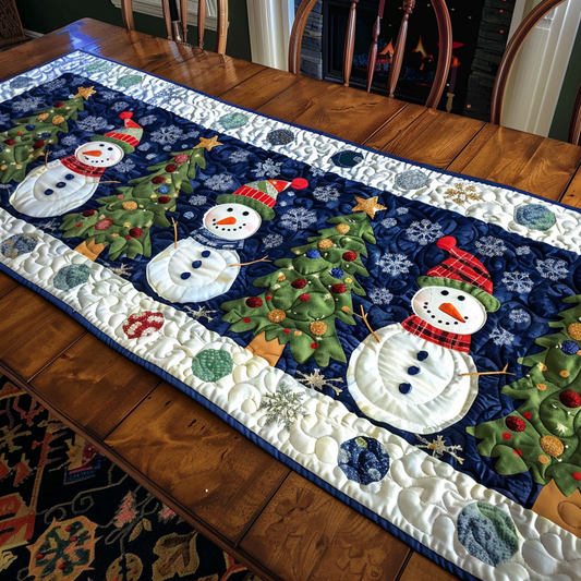 Snowman’s Forest Quilted Table Runner NCU0PT175