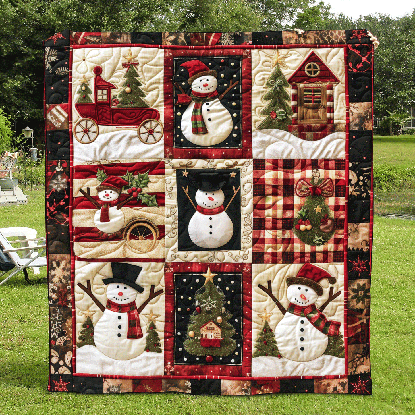 Snowmen Delight Quilted Blanket NCU0DV196