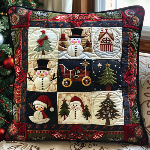 Snowmen Delight Quilted Pillow Case NCU0DV231