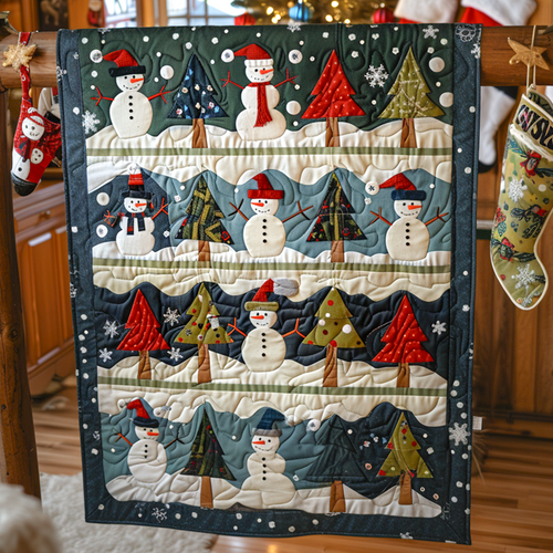 Snowmen Smiles Journey Quilted Blanket NCU0NT095