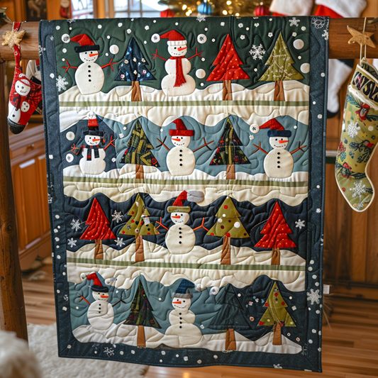 Snowmen Smiles Journey Quilted Blanket NCU0NT095