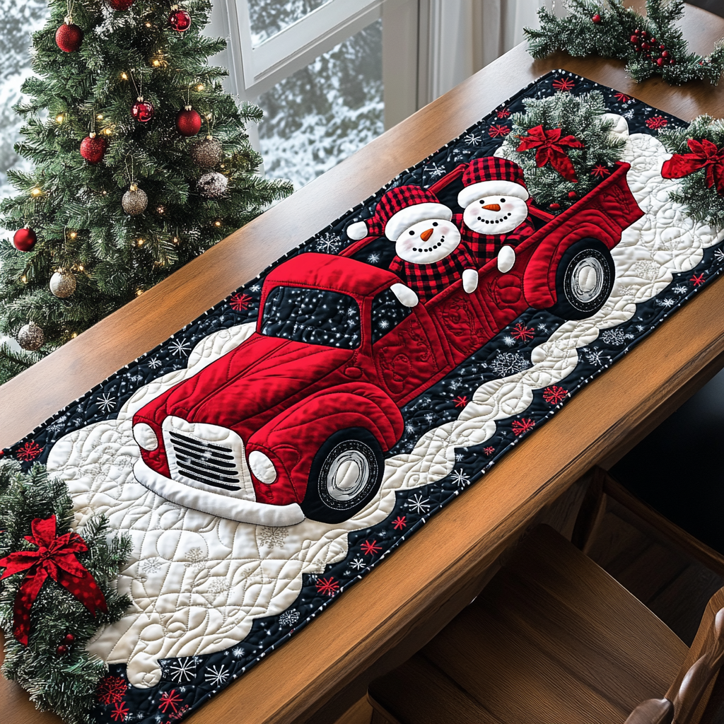 Snowmen Christmas Travel Quilted Table Runner NCU0DV1183 Vantique