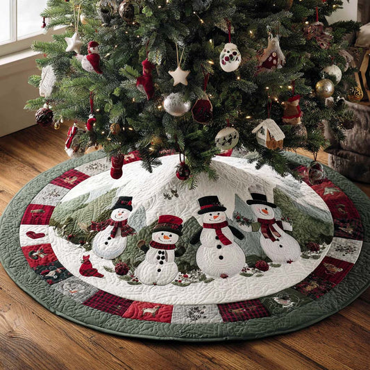 Snowmen Forest Ring Quilted Tree Skirt NCU0XD2093