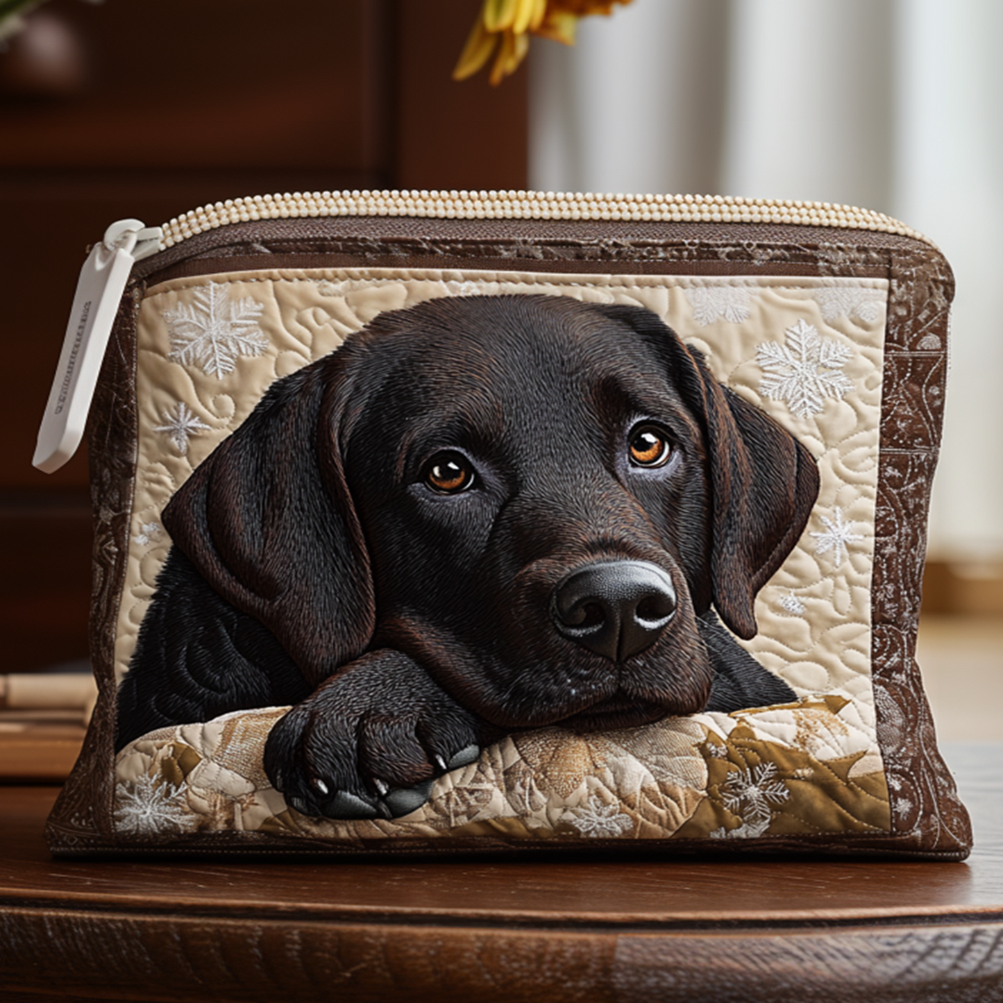 Snowy Eyes Quilted Zipper Pouch NCU0NT9712