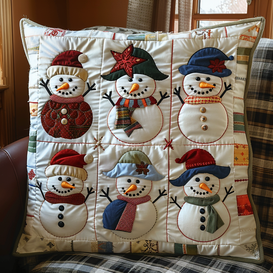 Snowy Patchwork Quilted Pillow Case NCU0NT094