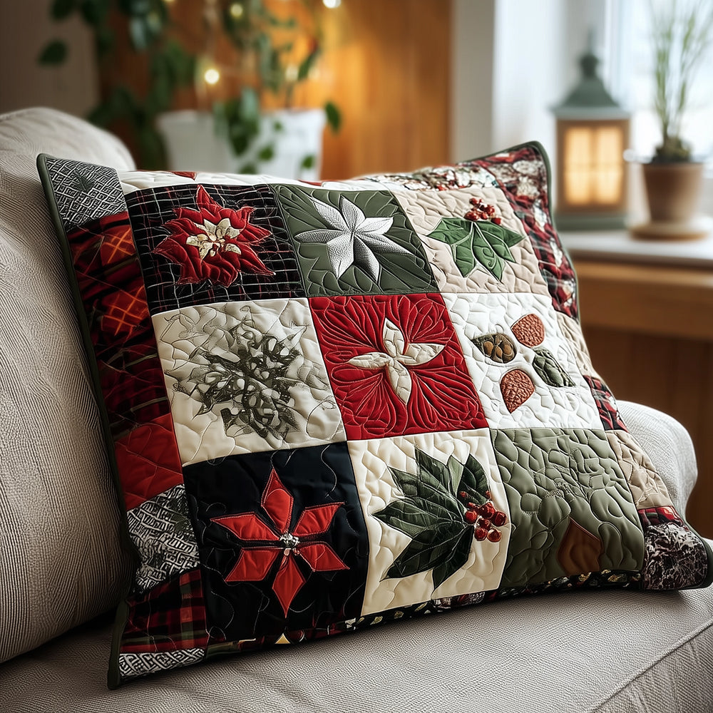 Snowy Pattern Quilted Pillow Case NCU0TH3376