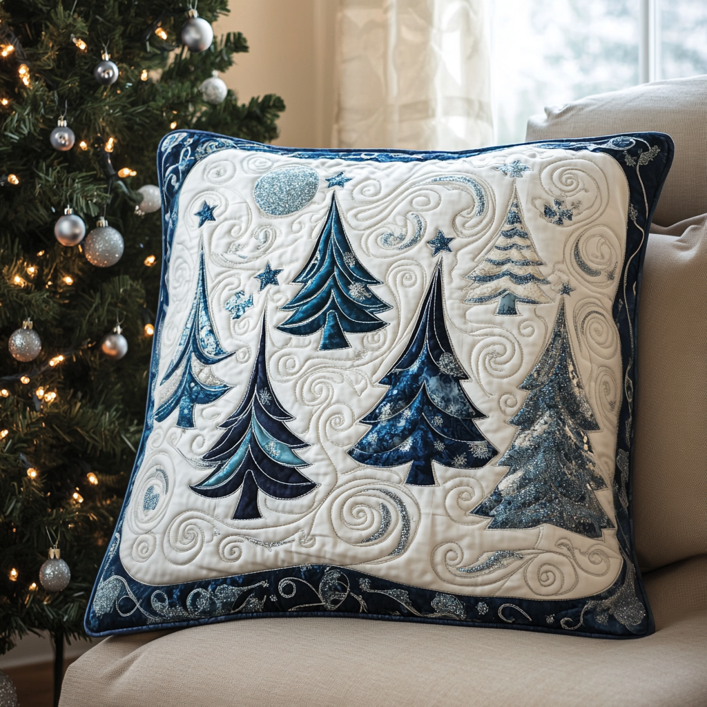 Snowy Pine Delight Quilted Pillow Case NCU0PT1793