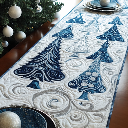 Snowy Pine Delight Quilted Table Runner NCU0PT1936