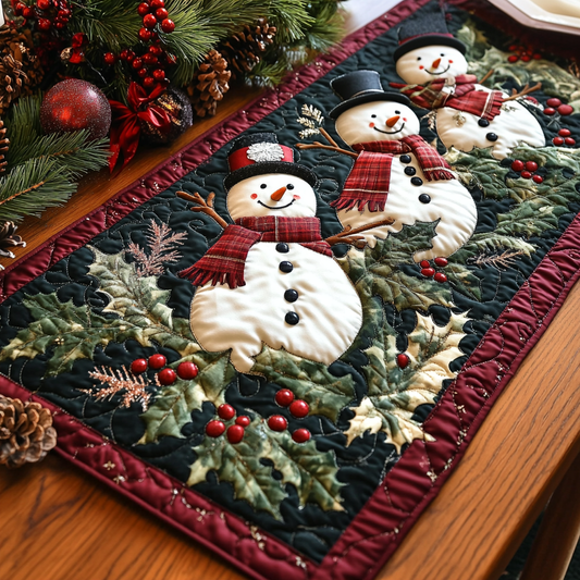 Snowy Smiles Quilted Table Runner NCU0PT2750