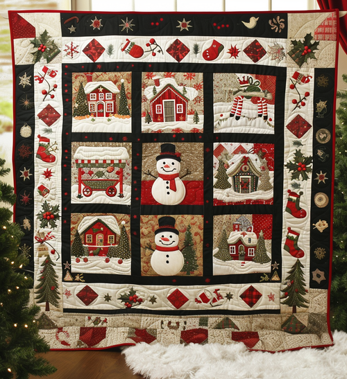 Snowy Wonderland Quilted Blanket NCU0DV198