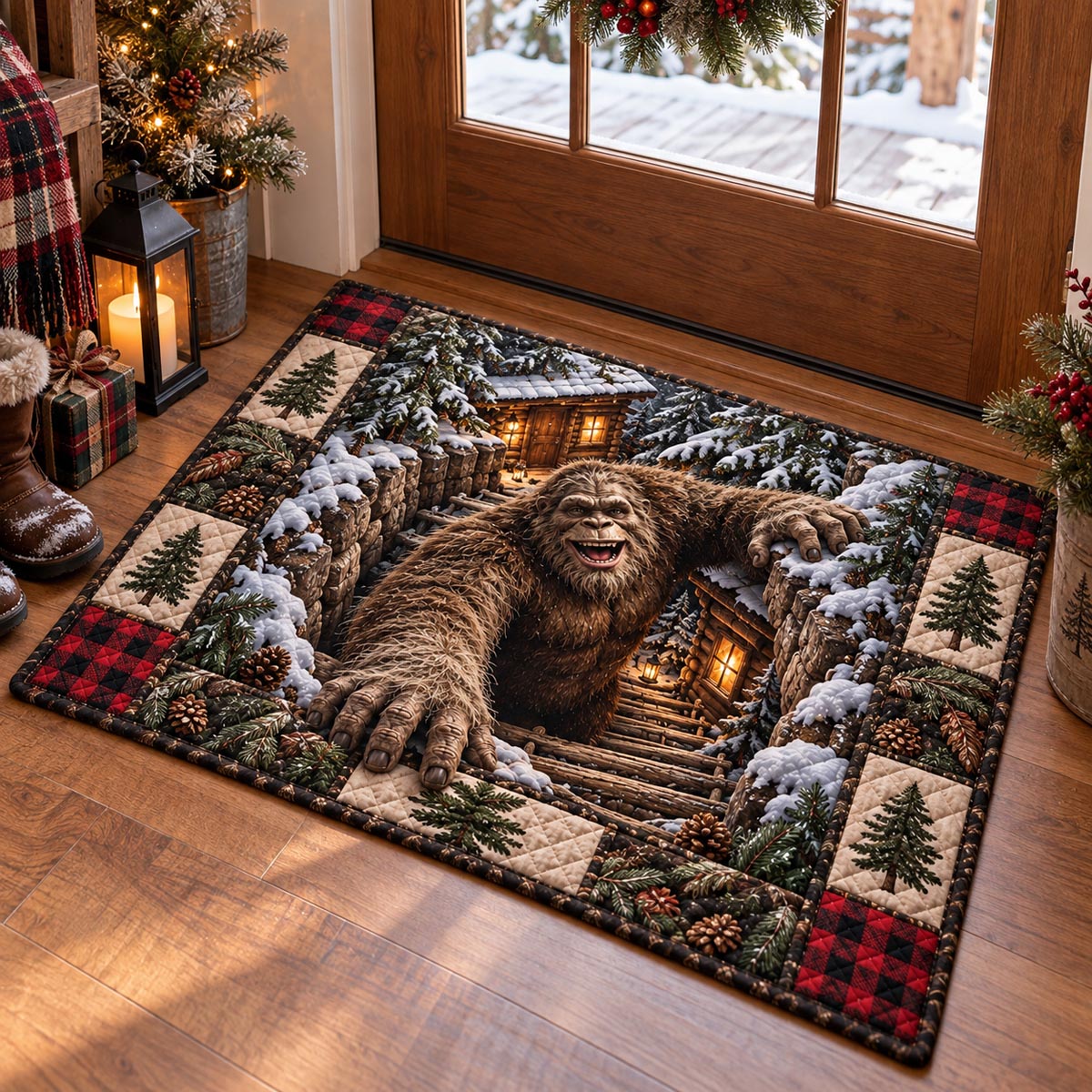 Snowy Bigfoot Hideaway Doormat NCU0DV10140