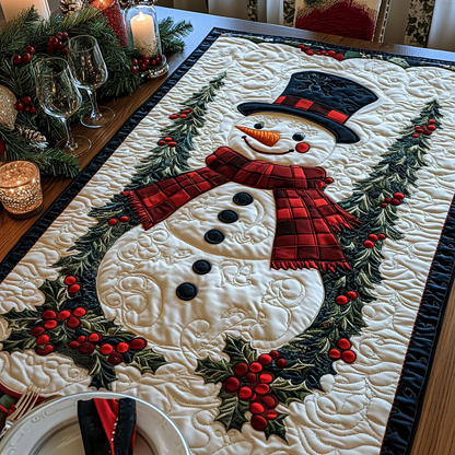 Snowy Bliss Quilted Table Runner NCU0DV1887