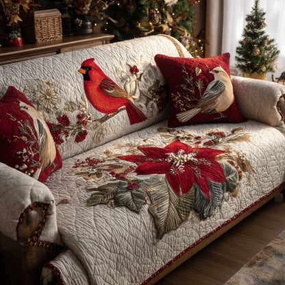 Snowy Branches Quilted Sofa Cover NCU0DV8516