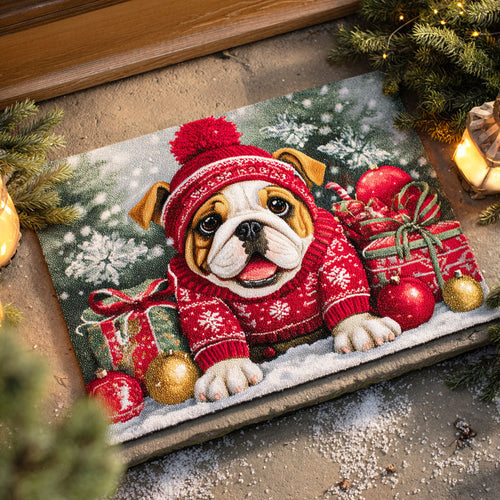 Snowy Bulldog Doormat NCU0TD712