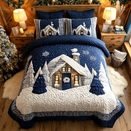 Snowy Cabin Nights 3-Piece Quilted Bedding Set NCU0TV212