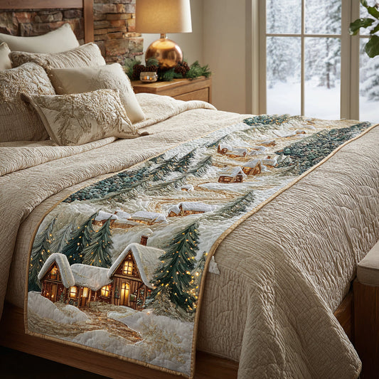 Snowy Cabin Quilted Bed Runner NCU0DV8902