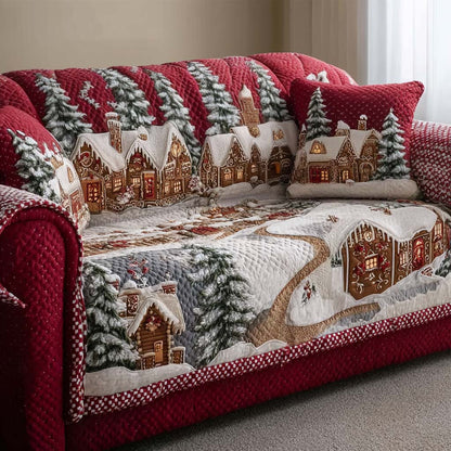 Snowy Cabin Quilted Sofa Cover NCU0NT11067