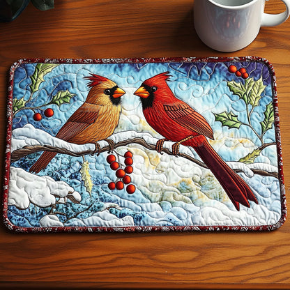 Snowy Cardinals Quilted Placemat NCU0NT2973