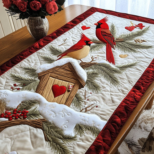 Snowy Cardinals Quilted Table Runner NCU0NT2965