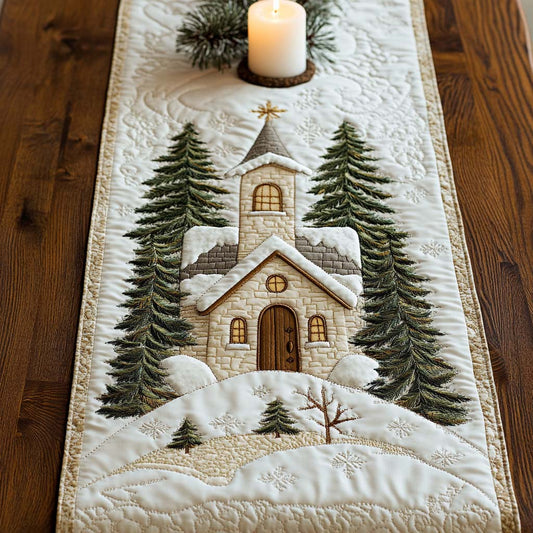 Snowy Chapel Quilted Table Runner NCU0NT10484