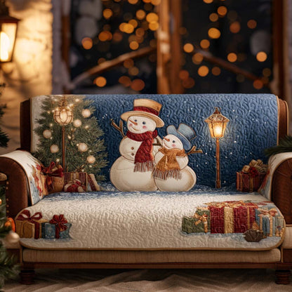 Snowy Charm Quilted Sofa Cover NCU0NT11269