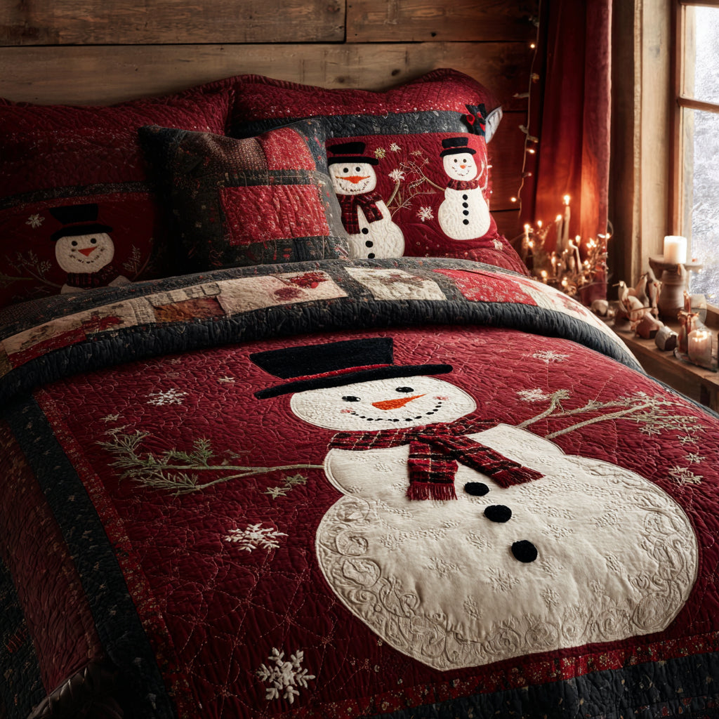 Snowy Cheer 3-Piece Quilted Bedding Set NCU0DV8521