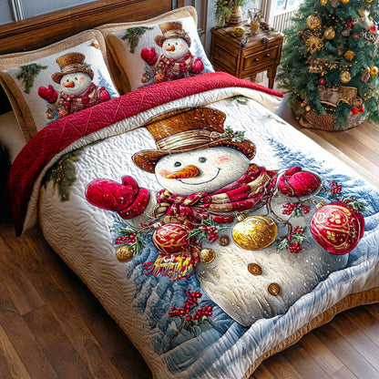 Snowy Cheer 3-Piece Quilted Bedding Set NCU0XD1135