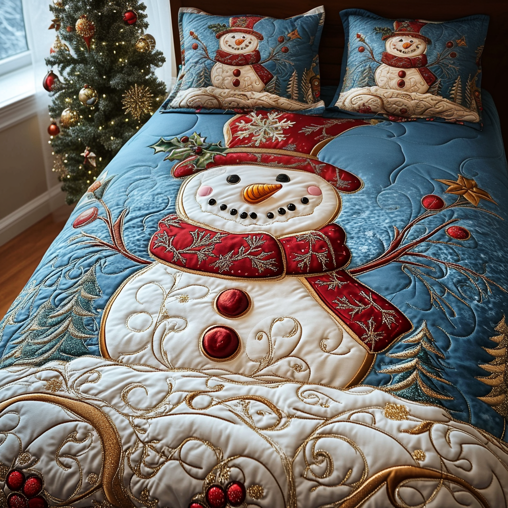 Snowy Cheer Quilted Bedding Set NCU0DV1762