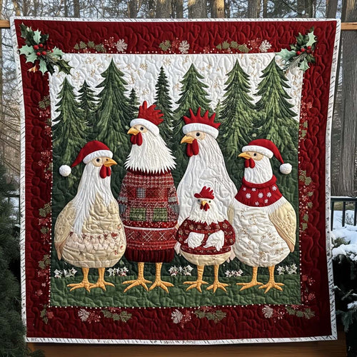 Snowy Cluckers Quilted Blanket NCU0NT1983