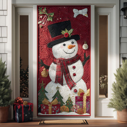 Snowy Cottage Quilted Door Cover NCU0PT10505