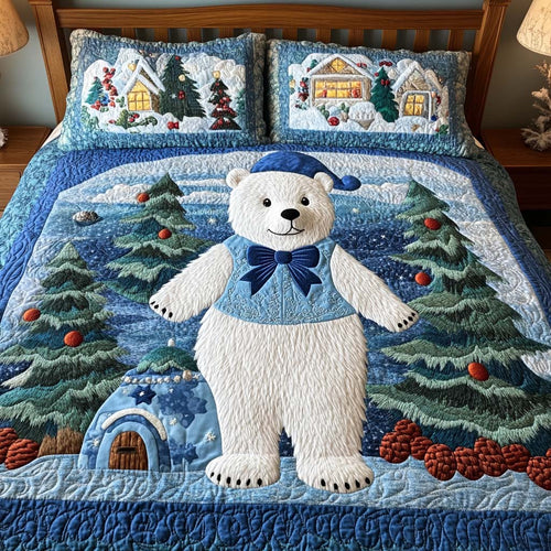 Snowy Delight 3-Piece Quilted Bedding Set NCU0NT2381