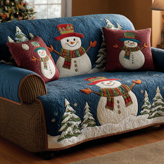 Snowy Delight Quilted Sofa Cover NCU0TV791