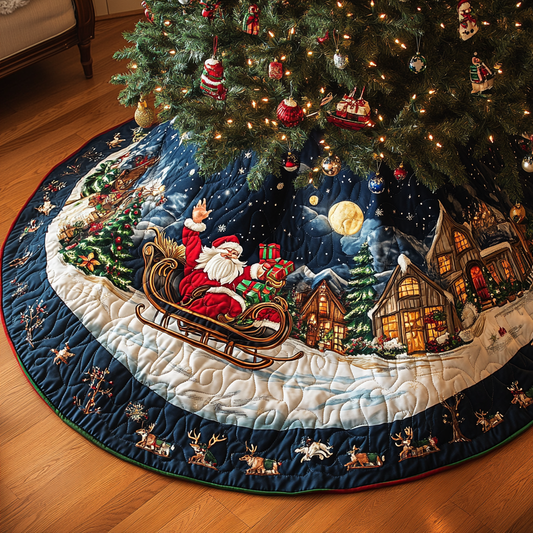 Snowy Dreams Christmas Quilted Tree Skirt NCU0VH1107