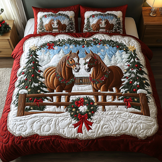 Snowy Duo 3-Piece Quilted Bedding Set NCU0VH895
