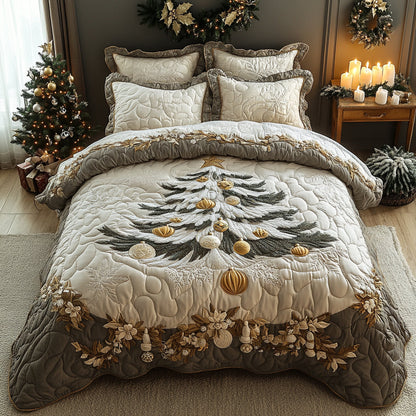 Snowy Elegance 3-Piece Quilted Bedding Set NCU0DV8467