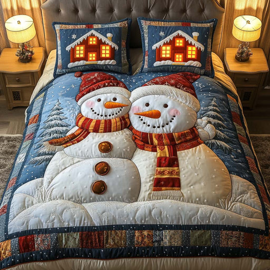 Snowy Embrace 3-Piece Quilted Bedding Set NCU0NT2123